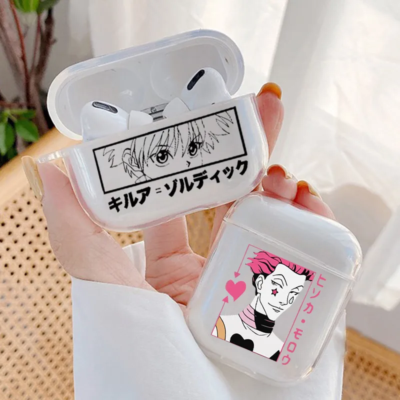 هنتر x هنتر HXH أنيمي هنتر X هنتر 3 كيس الهواء جراب ل Airpods 2 1 حالات ل Air pod برو واضح لطيف لينة شفافة كوكه