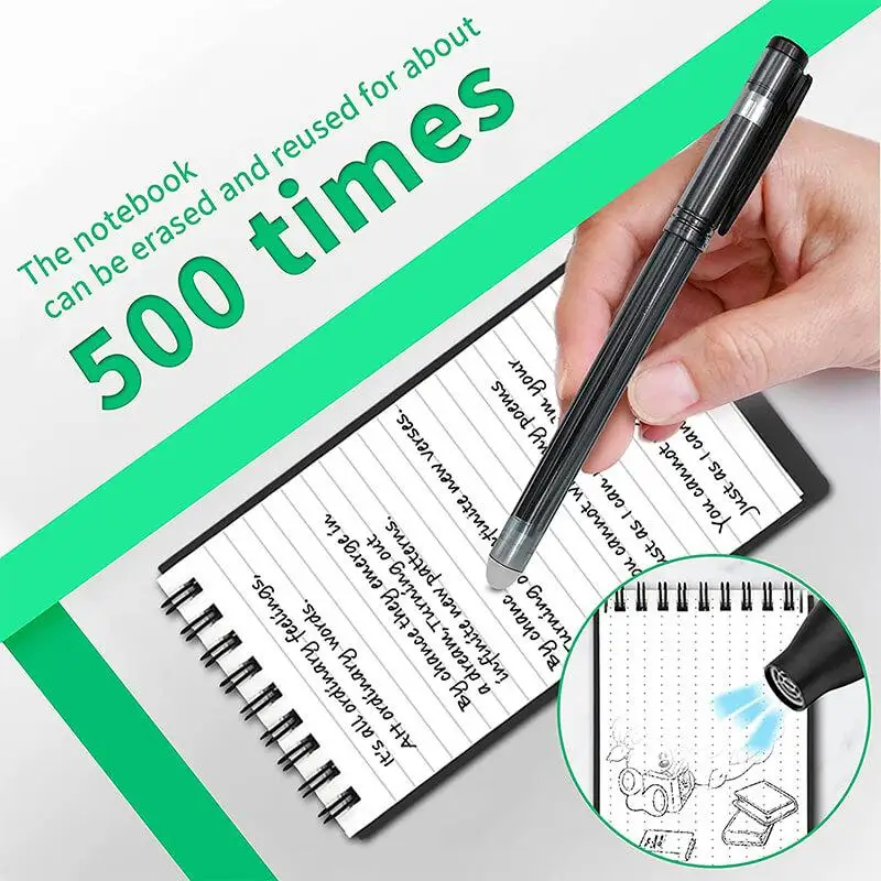 Reusable Smart Notebook B7 erasable notebook Mini  Microwave Wave Cloud Erase Notepad Portable Diary Office School