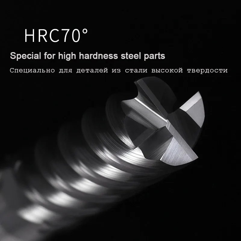 HRC 70 CNCคาร์ไบด์ทังสเตนจมูกเครื่องตัดเครื่องมือ 2 4 ขลุ่ยองศาR0.5 Router Bit 4 6 8 10 มม.โลหะRouter