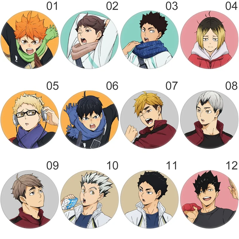 Cartoon Cosplay Badges Brooch Pins Anime Volleyball Button Badge Collection Gift for Backpacks Clothes Decor