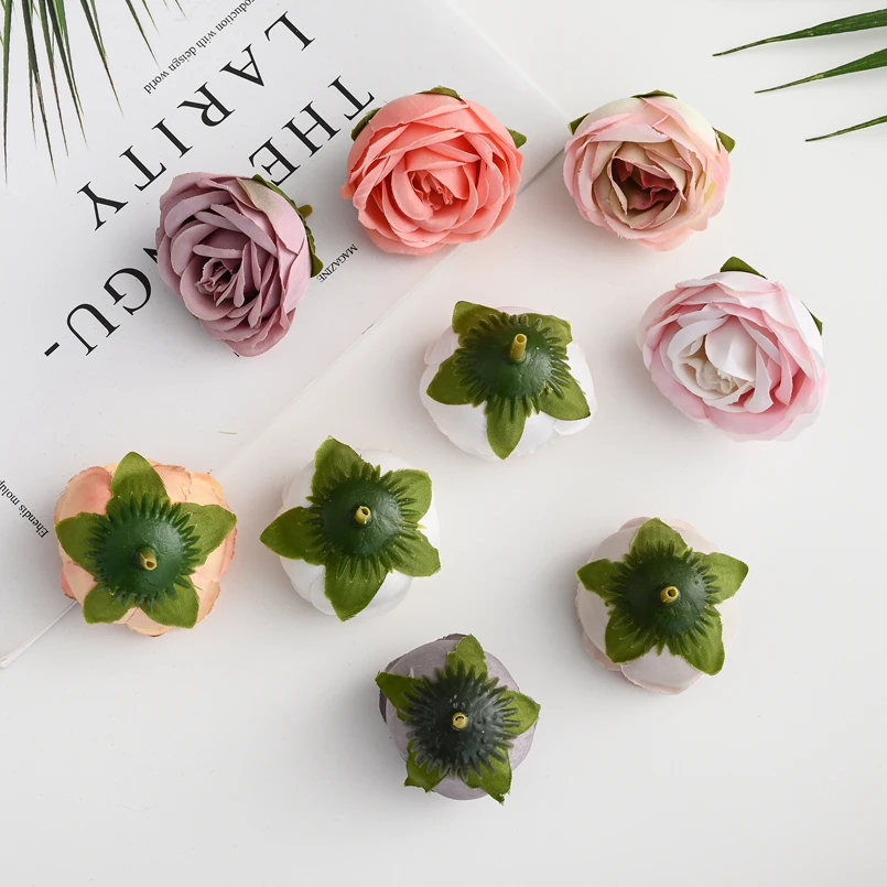 10 Stück Künstliche Blumen aus Seide, Teeknospen, Rosenköpfe, Valentinstag-Girlande, Scrapbooking, Heimdekoration, Hochzeitsdekoration, DIY-Geschenkbox – Detail 6