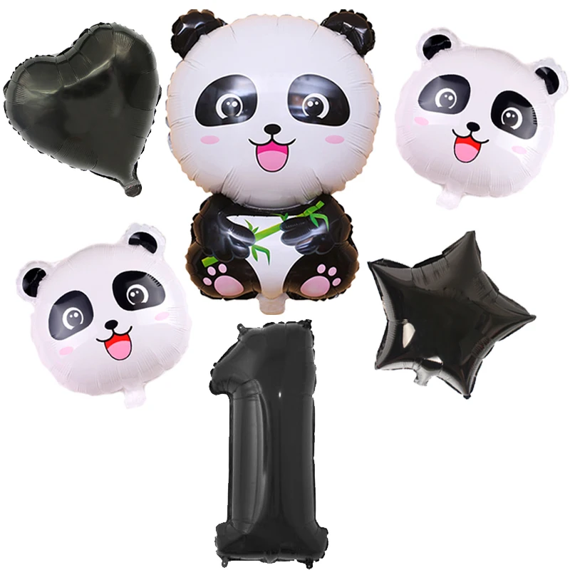 Panda artykuły do dekoracji imprez baner urodzinowy balony Panda wykaszarki do ciast i torby na prezenty dla Panda Bear Baby Shower