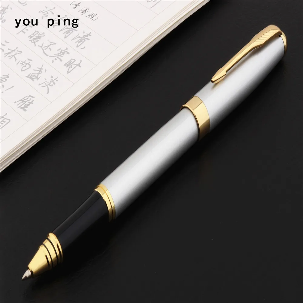 Luxury pen high quality 047 Silver Business office Rollerball Pen New School student stationery Supplies Ballpoint Pens