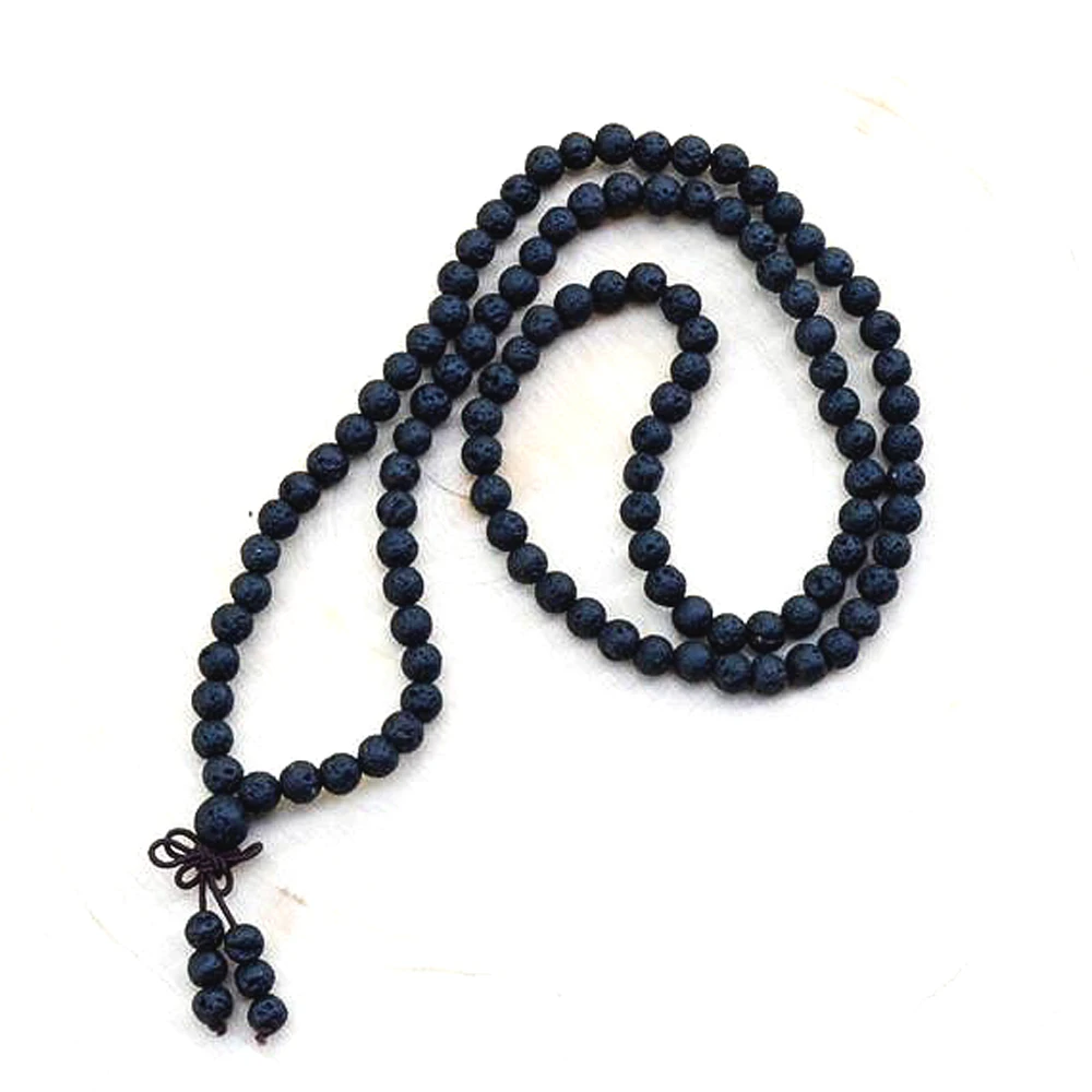 Lava Rock 108 Mala Bracelet For Man Yoga Meditation Bead  Bracelets Teen Boy Gift STRENGTH And COURAGE image 3