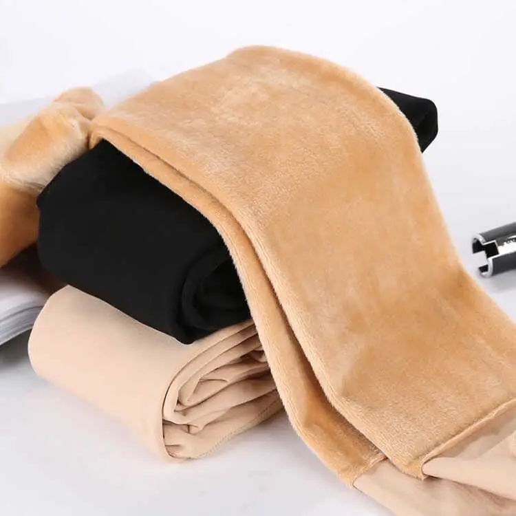 100g 150g 230g 300g 400g 500g Frauen Winter Leggings Verdickt Samt Sexy Hüften Glatte bein Nylon Alle eine Strumpfhosen Schwarz Teint – Detail 5