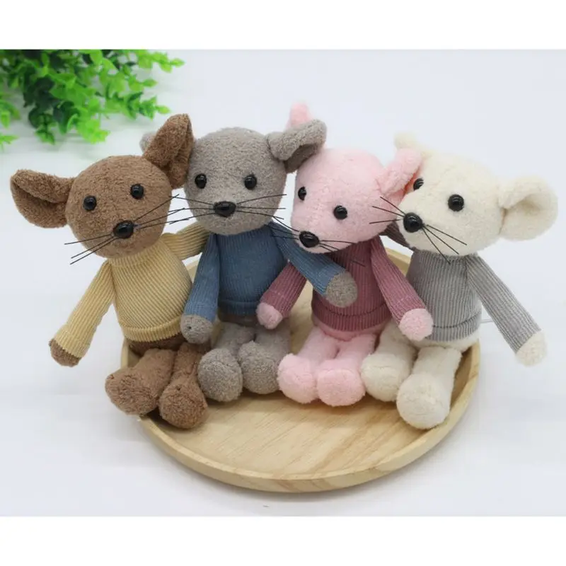 3 Pcs/set Newborn Photography Props Suit Knitted Cotton Jumpsuit Hat Mouse Doll Infant Photo Shooting Clothes Outfits