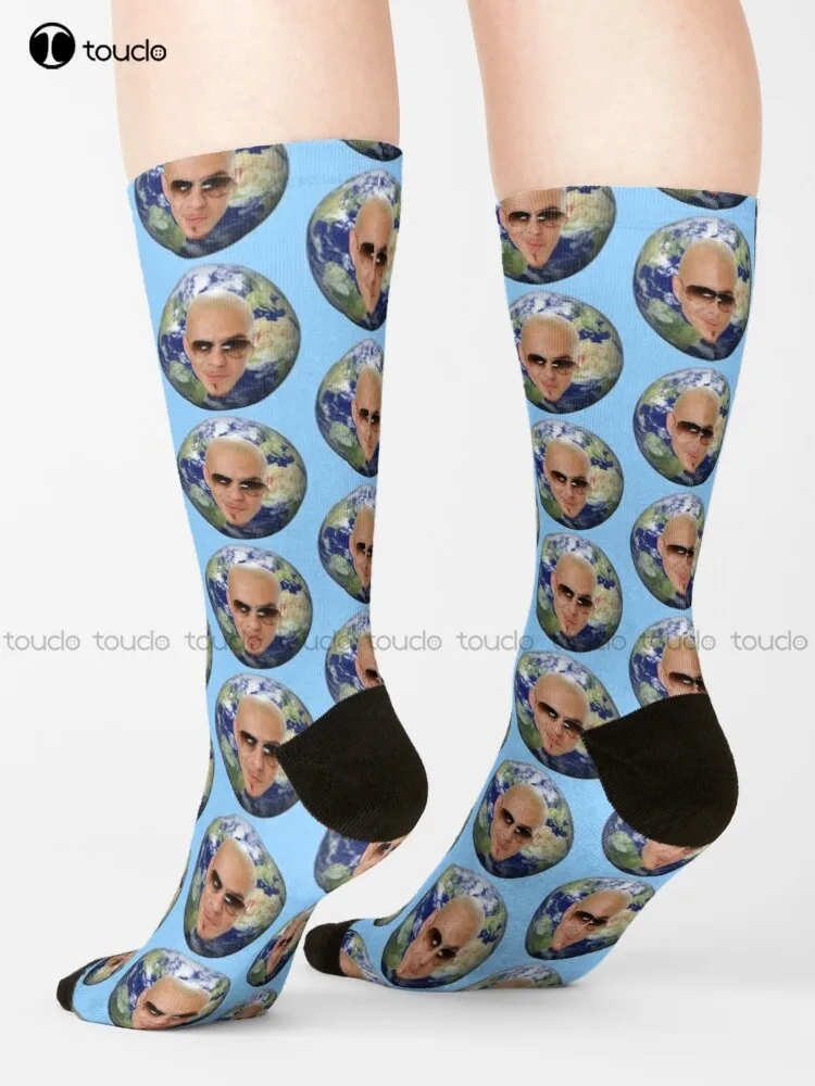 Mr Worldwide Pitbull, Meme, Funny, World Socks Mens Soccer Socks Personalized Custom Unisex Adult Socks Halloween Christmas Gift