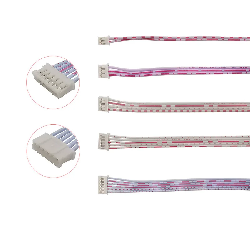 10Pcs JST PH2.0 2.0mm Pitch 2/3/4/5/6 Pin Female to Female Plugs Wire Cable Connector Red White Wires 26AWG 20CM