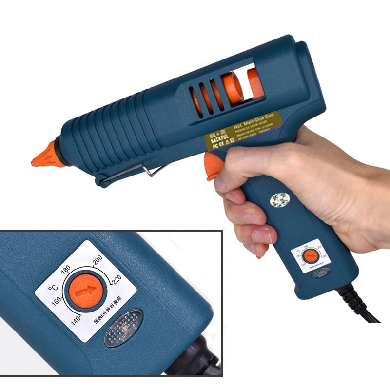150W Hot Melt Glue Gun Adjustable Temperature Glue Gun Nozzle 11mm Glue Sticks Professional Indusrial Melt Gun Adhesive Hot Gun