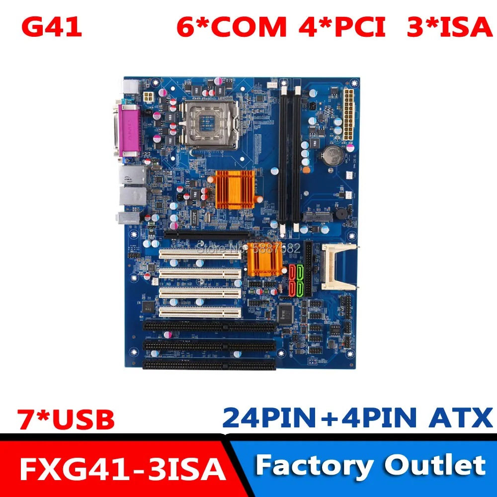 Socket775 dengan 2 * DDR3 4 * PCI 3 * ISA G41 Chipset industri Motherboard E7500 CPU