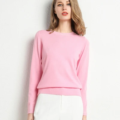 High Quality 2023 Autumn Winter Soft Cashmere Cotton Blended Knitted Women Sweaters And Pullovers Jersey Jumper Pull Femme Hiver