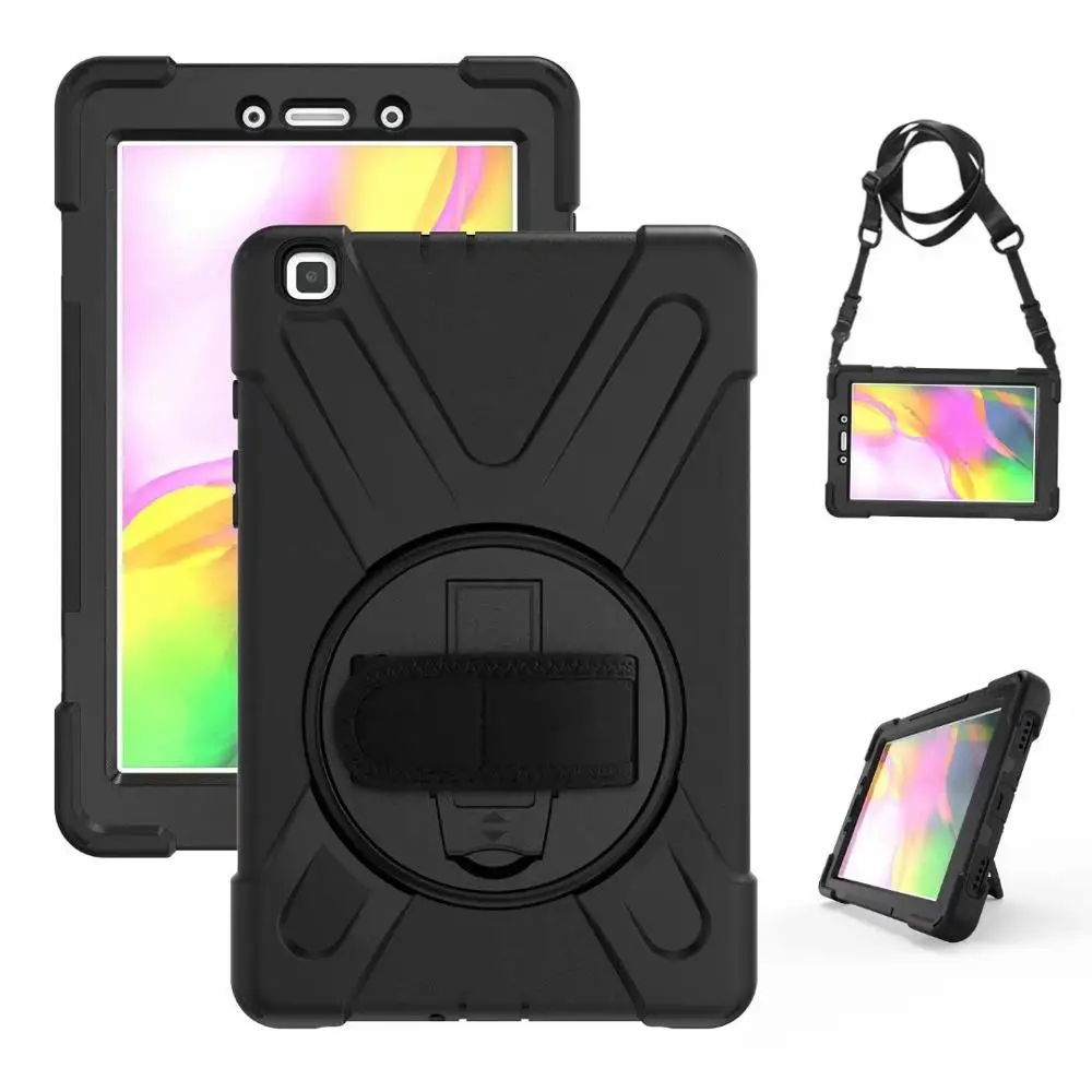 Kids safe 360 Degre Silicone Case For Samsung Galaxy Tab A 8.0 2019 T290 T295 T297 Tablet Cover +Neck Strap & Hand Strap + pen