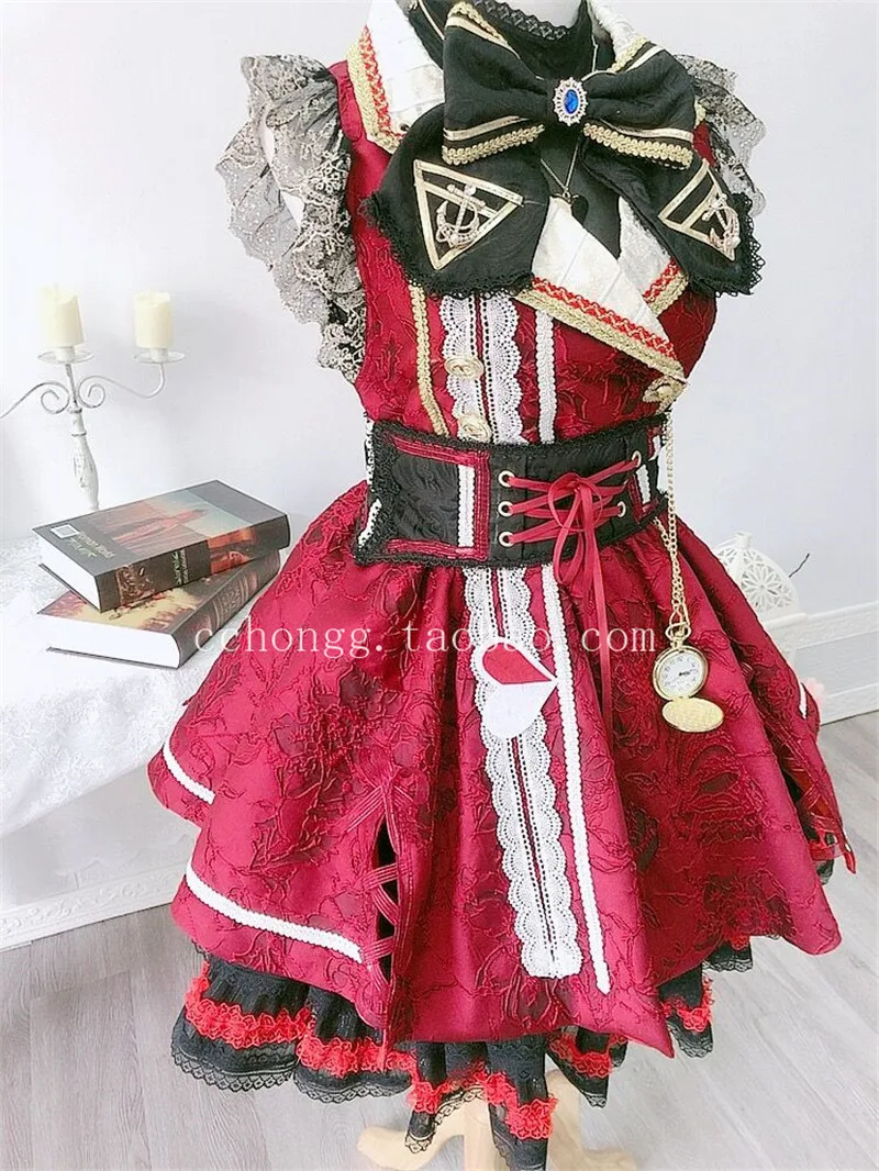 VTuber Hololive Houshou Marine Captain Gothic Lolita Dress Uniform Cosplay Costume Carnival Party Outfit Women New 2021