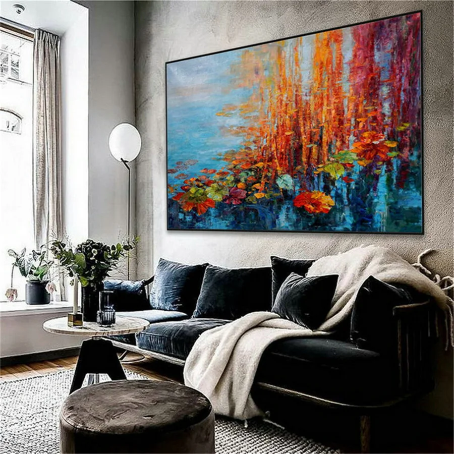 

Hot Sale Flower Oil Painting On Canvas Handmade Living Room Home Decor Wall Art Paintings Flower Pictures Hand Painted Unframed