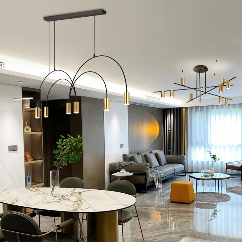 2021 New Restaurant Chandelier Light Luxury Nordic Dining Living Room Table Bar Minimalist Chandelier Simple Modern Light