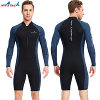 Men's Wetsuits 1.5/mm Neoprene 0.5mm Lycra Front Zip Long Sleeve Shorty Dive Skin Snorkeling, Surfing,Canoeing, Swimming