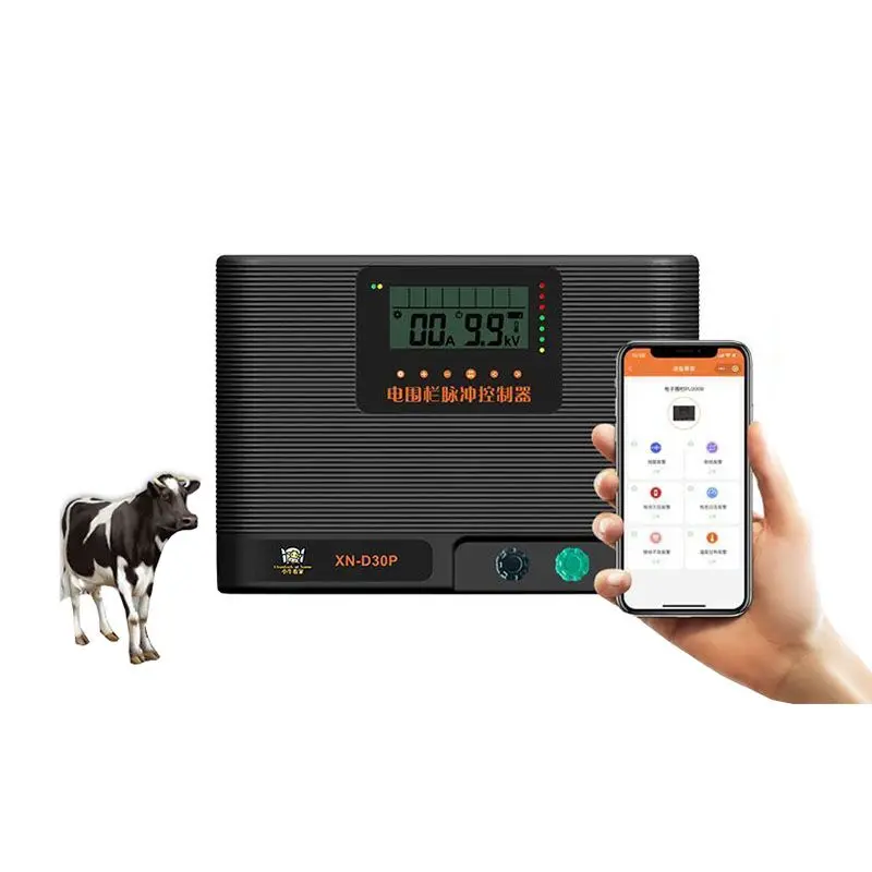 

Solar animal electric fence 10/20/30 km Charger Controller Animal Horse Cattle Poultry Farm Shepherd Alarm Tool