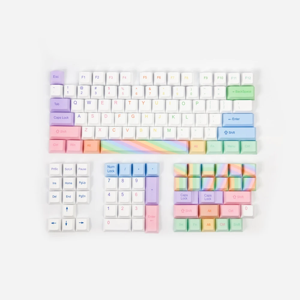 Colorful Oil Painting Rainbow Design Keycaps For Cherry Mx Switch Mechanical Keyboard Cherry Profile Candy Colors PBT Key Cap