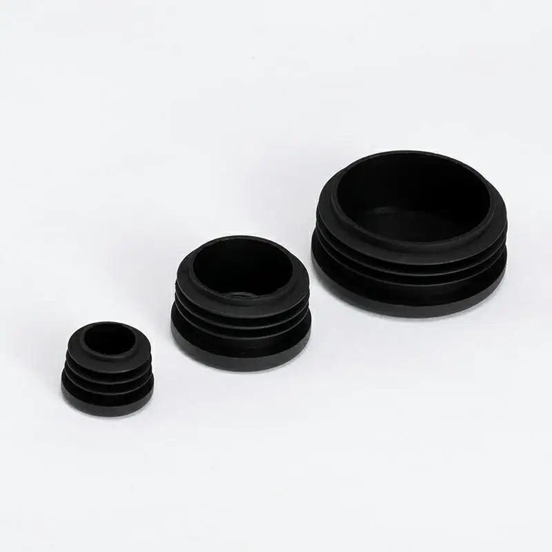 Bouchons de tube ronds en plastique, bouchons d'extrémité d'obturation, bouchon d'insertion noir, tuyau de jambe de chaise, 14mm-60mm
