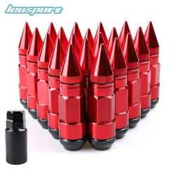 Racing Composite Lug Nuts Anti Theft Alloy Aluminum Lock Wheel Lug Nut With Spikes 20PCs nuts/set