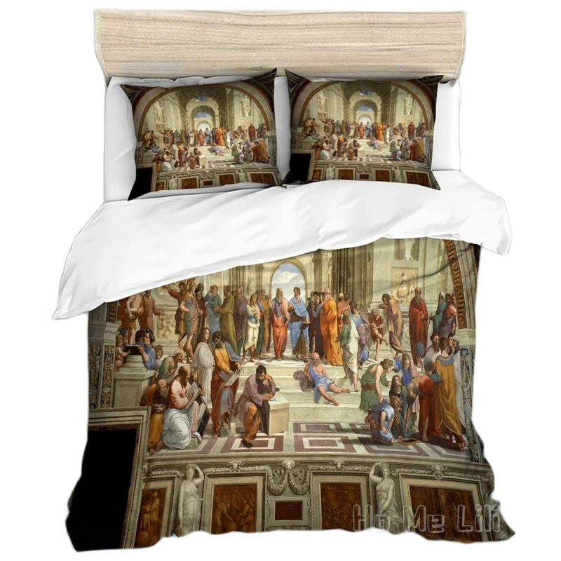 

Duvet Cover Set The School Of Athens Italian Renaissance Artist Style Bedding Decoration