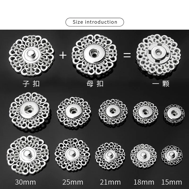 10PCS Metal Cross Concealed Buttons Creative Snowflake Shape Invisible Snap Button Women\'s Coat Sweater Clothes Decoration