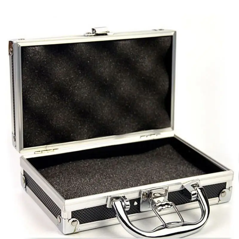 Portable Aluminum Alloy Tool Box Practical Storage Travel Carry for Case with Lining Sponge Inside Impact Resistant