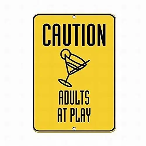 

Warning Sign Parking Sign 8x12 Caution Adults at Play Traffic Sign Wall Decor