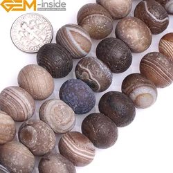 Natural Rondelle Botswana Matte Agates Beads For Jewelry Making Bracelets Necklace 10mm-18mm 15inches DIY Jewellery Gem-inside