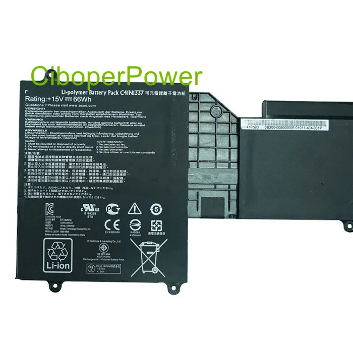 

laptop Battery C41N1337 15V 66Wh for C41N1337 PT2001 Series Notebook