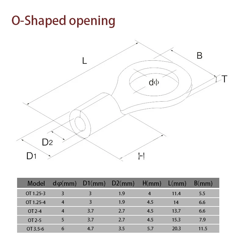 320Pcs/Box 10 In 1 Terminals Non-Insulated Ring Fork U-type Brass Terminals Assortment Kit Cable Wire Connector Crimp Spade