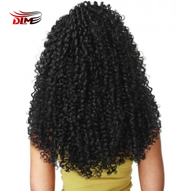 DLME parrucche ricci profondi parrucche frontali in pizzo nero Afro crespo capelli sintetici ricci uso quotidiano parrucca nera per le donne capelli resistenti al calore