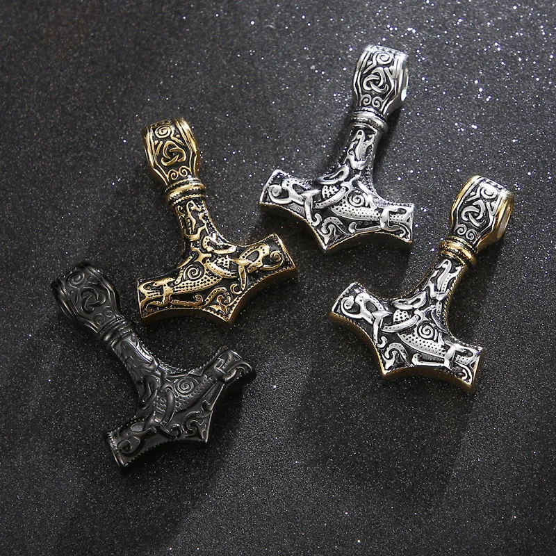 Norse Viking Myth Axe Pendant for Men Stainless Steel Celtic Knot Motor Biker Jewelry Wholesale SWP0044A