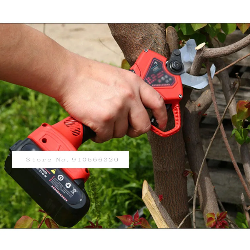 

New Arrival 21V Wireless Rechargeable Electric Pruning Shear Fruit Tree Pruning Shear 3cm Branches Scissors With Two Batteries