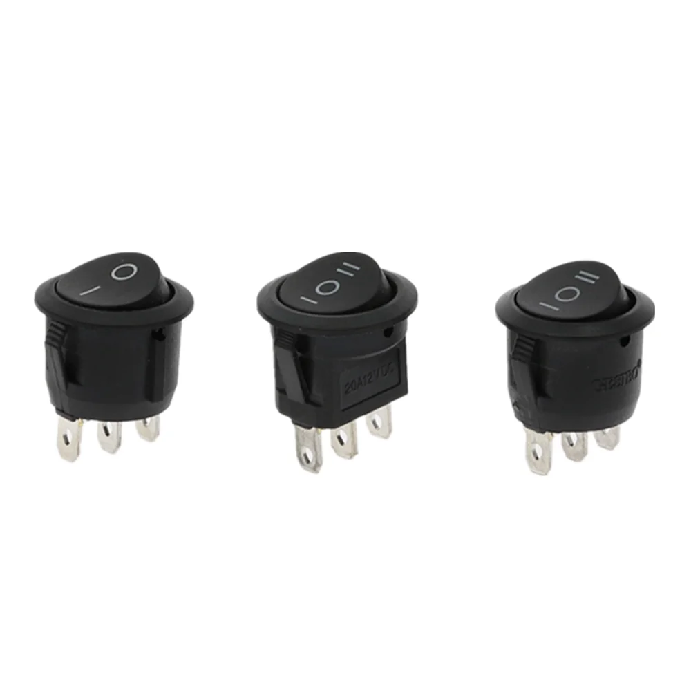 5Pcs 22Mm Diameter Kleine Ronde Boot Tuimel Black Mini Ronde Zwarte 3Pin Op-Off Op-off-On Tuimelschakelaar