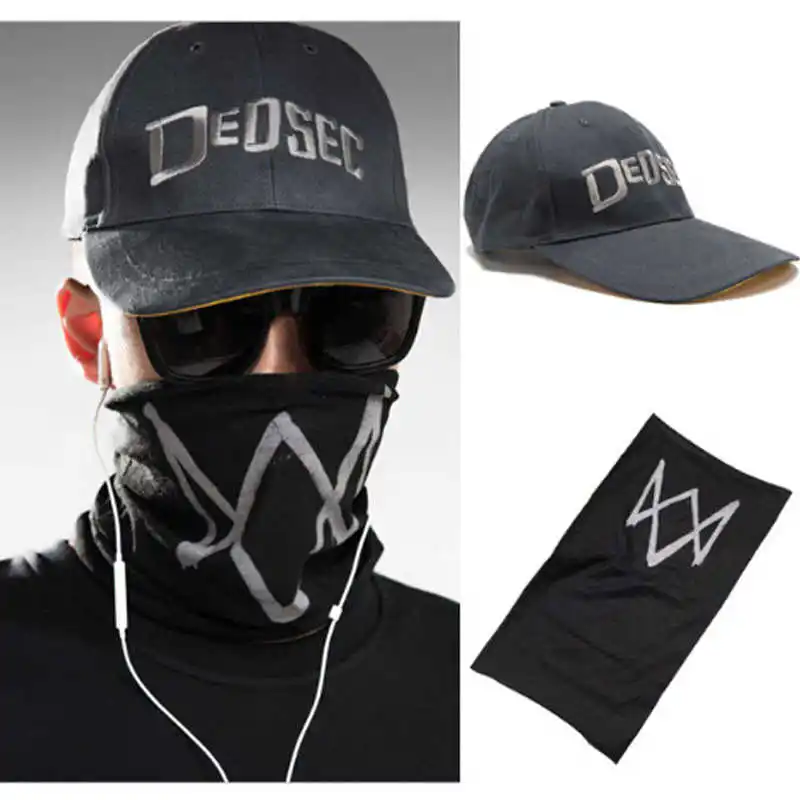 Watch Dogs-Masque demi-visage Cosplay, masque coupe-vent, cache-cou, écharpe de jeu, costume de fête d\'Halloween, livraison directe, Aiden Pearl