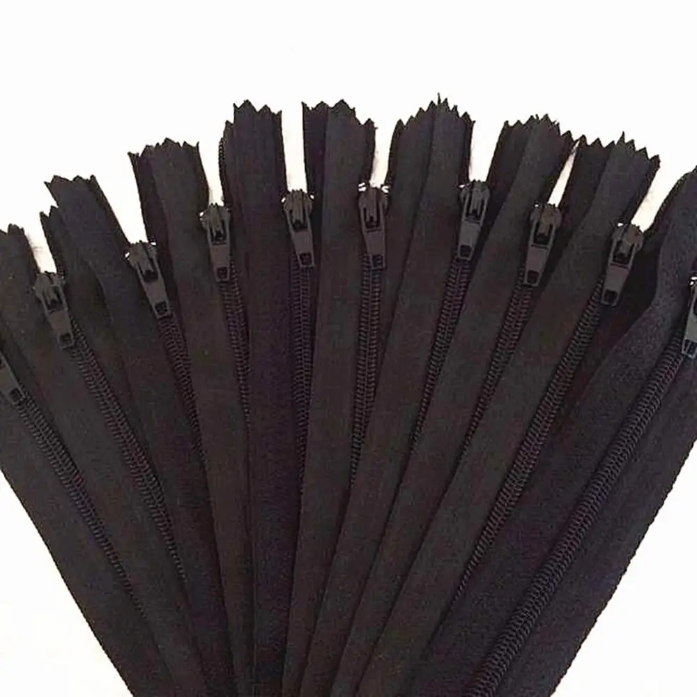 10 pieces. 25 cm (10 inches) Black Nylon Zippers Tailor Sewer Craft Crafter\'s & FGDQRS