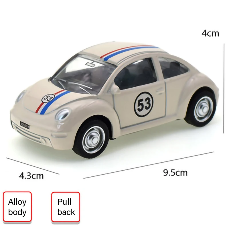 Alloy Beetle toy car Simulation model Pull back auto children kids boys gift birthday accessories decoration