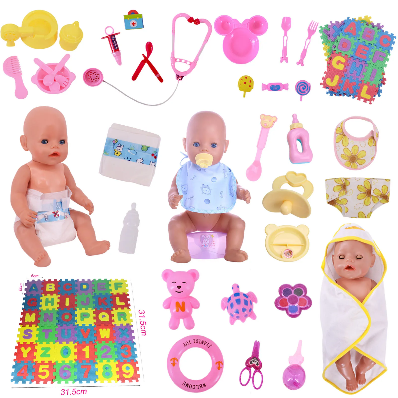 Reborn Doll Clothes Blanket Diapers Doll Accessories For 16-18 Inch&43 cm New Reborn Baby Doll Our Generation,Girl's Toy Gift