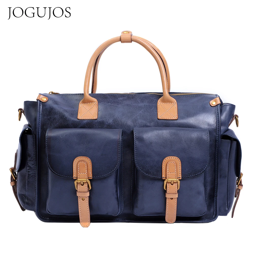 JOGUJOS Women Travel Duffel Man Vintage Large-Capacity Handbag Fashion Gym Portable Bag Genuine Leather Crossbody Bags bolso sac