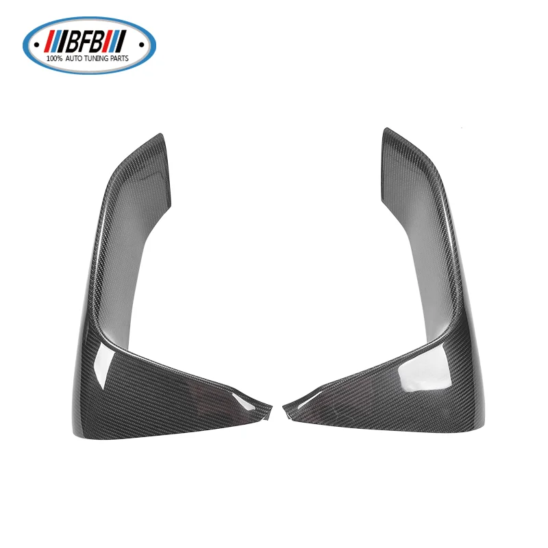 

2pcs Glossy Black Dry Carbon Front Bumper Splitters Add on style Front Down Flaps Fit For M3M4 F80 F82 bumper 2014+