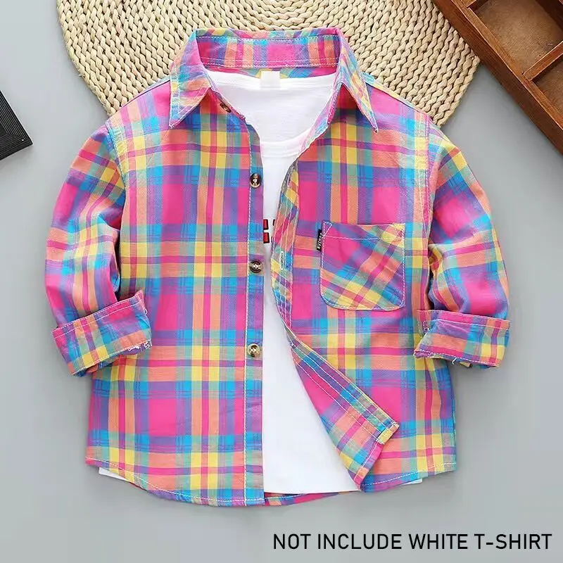 Toddler Thin Boys Long Sleeve Shirts Plaid Blouses For Kids Spring Autumn Children Clothes Casual Cotton Shirts Tops 1-7 Years