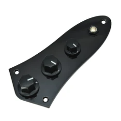 Dopro Loaded Control Plate Pre-Wired Control Plate with Wiring Harness for Fender Electric Jazz Bass J Bass Chrome/Black