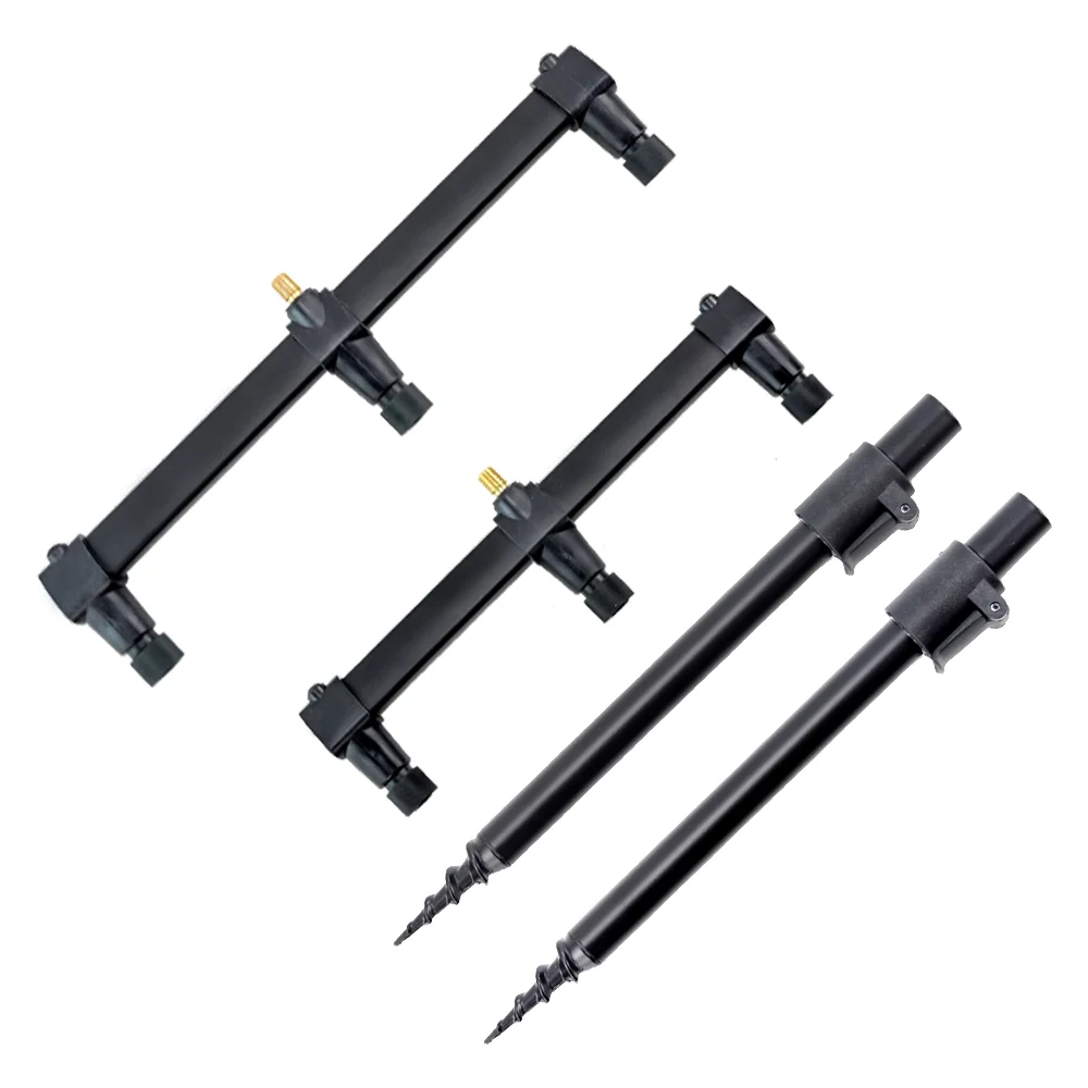 Aluminium Carp Fishing Rod Pod Set Bank Sticks and Buzz Bar for 3 Fishing Rods