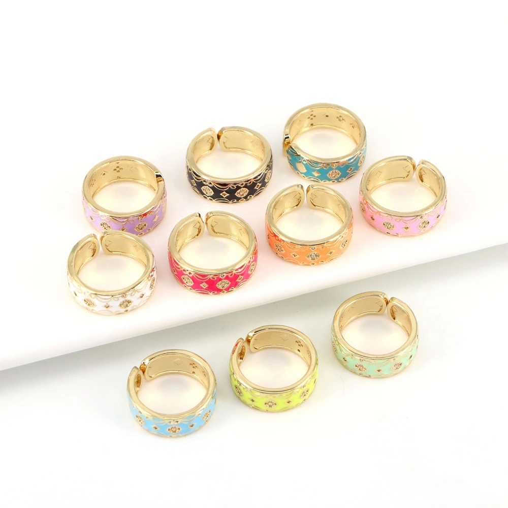 

10 шт., кольцо на палец с цветочным геометрическим рисунком для женщин, изящные кольца золотого цвета, модные украшения, свадебные подарки