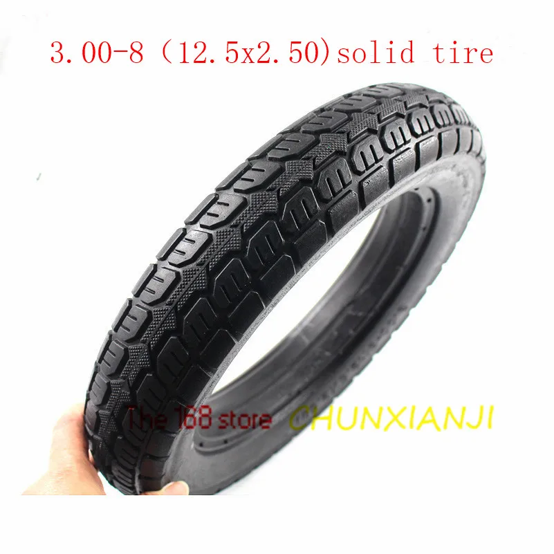 3.00-8 Solid Electric Bicycle Tire12.5X2.50 Non-pneumatic Tyre Explosion-proof Tire for  Vehicle Scooter 12.5*2.50