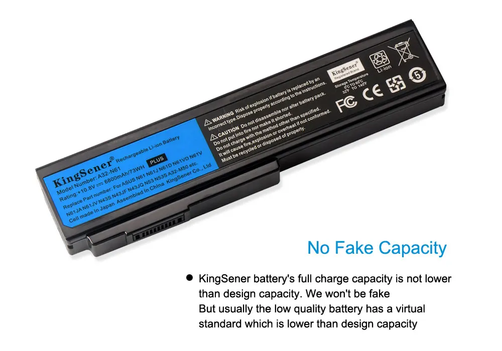 KingSener A32-N61 Laptop Battery for ASUS N61 N61J N61D N61V N61VG N61JA N61JV M50s N43S N43JF N43JQ N53 N53S N53SV A32-M50