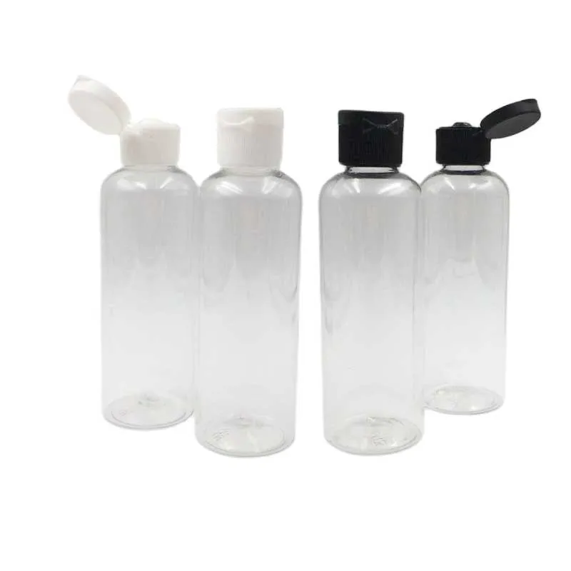 

50PCS 100ML PET Empty Transparent Cosmetic Flip Top Cap Plastic Bottle 100ml Plastic Clear Container