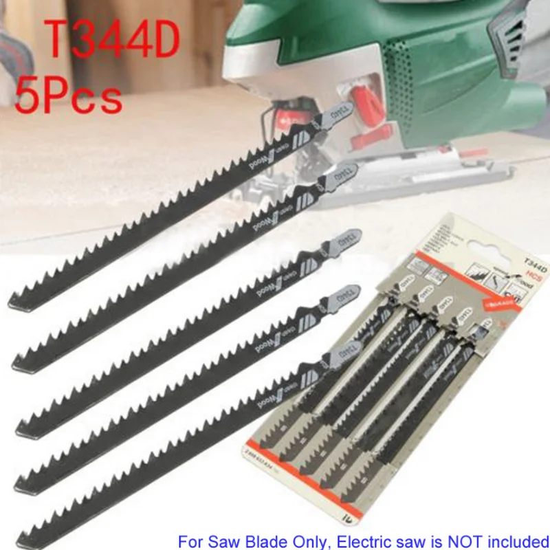 5 pz/set HCS 6T Lame per seghetto alternativo T244D/T344D per taglio rapido Taglio dritto 4 mm Lunghezza denti Lame per seghetto alternativo 100*1.2mm Lama per sega