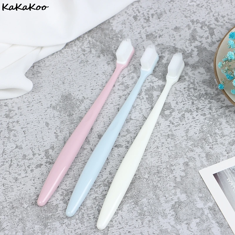 3pcs/Set Toothbrush Medium Soft Gentle Family Oral Hygiene Care Portable Adult Silicone Nano Toothbrush